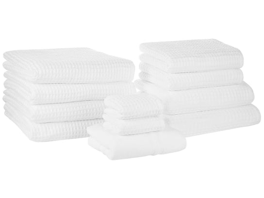 Komplet 11 ręczników bawełniany biały AREORA Beliani
