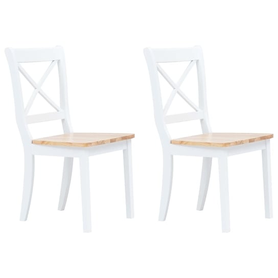 Komplet 2 drewnianych krzeseł - białe/naturalne, 4 / AAALOE Inna marka