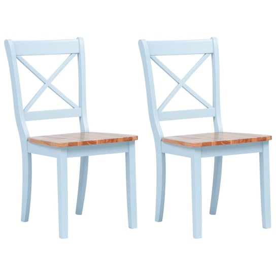 Komplet 2 krzeseł drewnianych szary/naturalny, 45, Inna marka