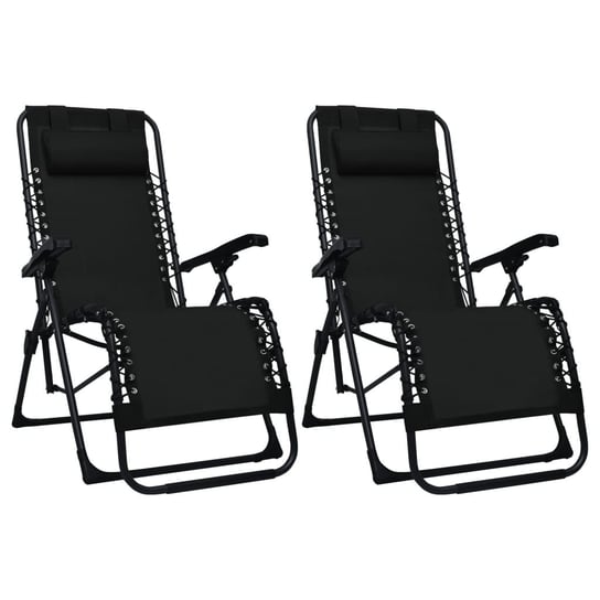 Komplet 2 krzeseł ogrodowych, 61x88x107,5 cm, czar Zakito Europe