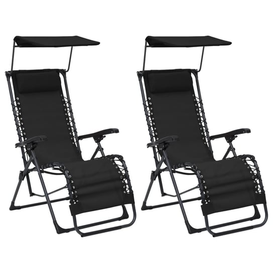 Komplet 2 krzeseł tarasowych, czarne, 61x88x107,5  / AAALOE Inna marka