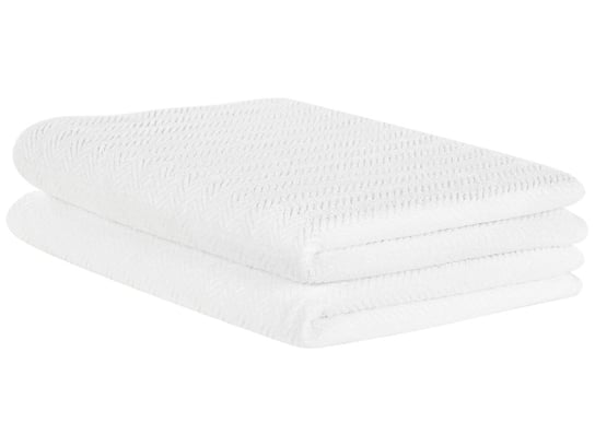 Komplet 2 ręczników bawełnianych frotte biały MITIARO Beliani