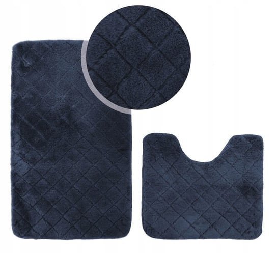 Komplet 2cz pluszowych dywaników łazienkowych OSLO TPR DESIGN 45x75 GRANAT Kontrast