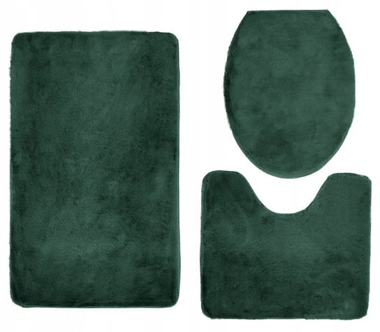 Komplet 3cz pluszowych dywaników łazienkowych OSLO TPR 45X75 C.ZIELONY Kontrast