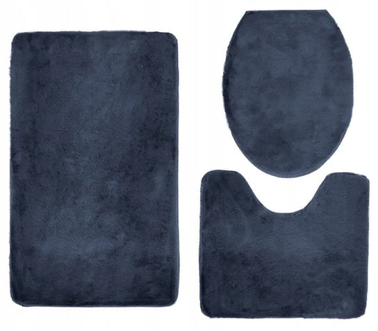 Komplet 3cz pluszowych dywaników łazienkowych OSLO TPR 45X75 GRANAT Kontrast