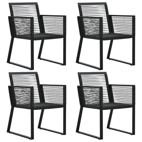 Komplet 4 krzeseł ogrodowych rattanowych, czarne, Inna marka