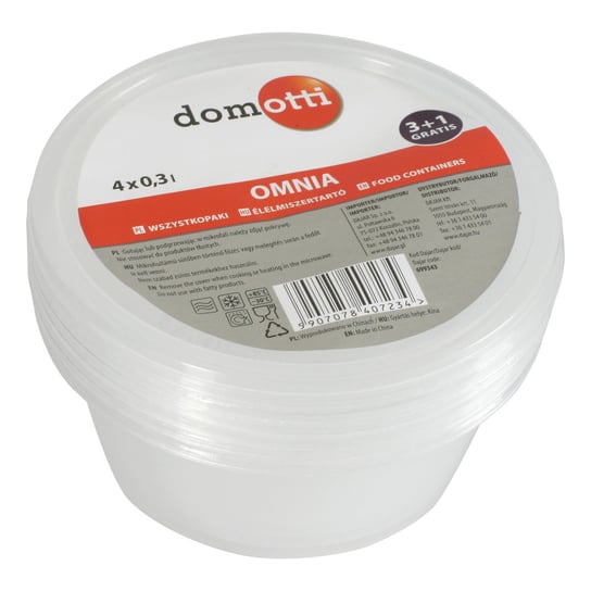 Komplet 4 pojemników Omnia 0,3 l DOMOTTI Domotti
