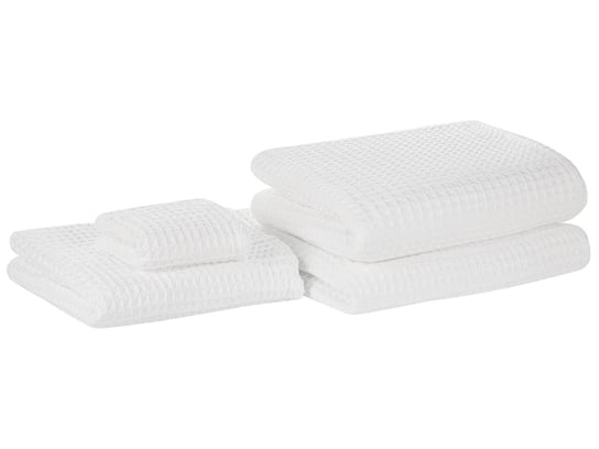 Komplet 4 ręczników bawełniany biały AREORA Beliani