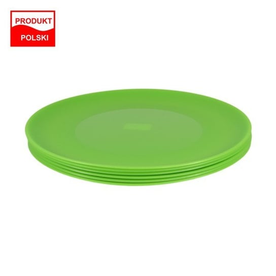 Komplet 6 talerzy dużych okrągłych 25,5 cm zielone bez BPA SAGAD