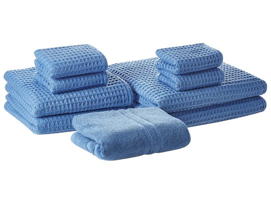 Komplet 9 ręczników bawełniany niebieski AREORA Beliani