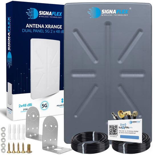 Komplet Antena Signaflex Xrange 2X48Dbi 4G/5G 12M Fmeż + Konektor Wybór Inna marka