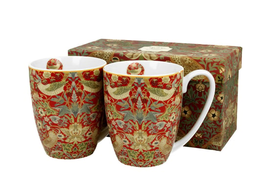 Komplet dwóch kubków porcelanowych William Morris - Strawberry Thief Red 380 ml, DUO Gift DUO Gift