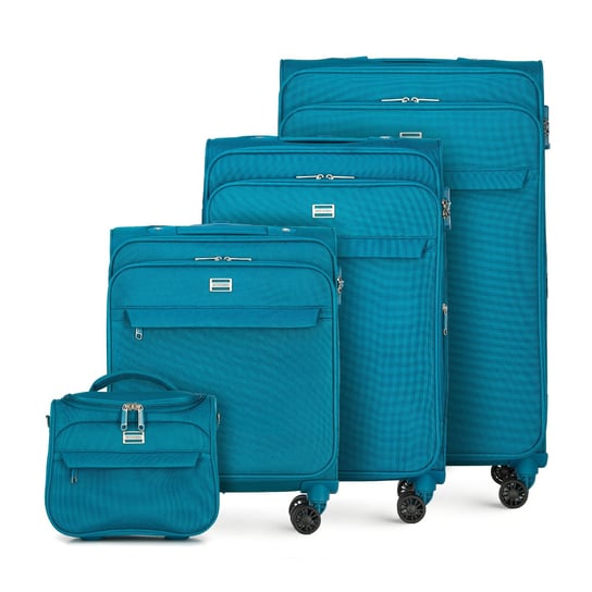 Komplet jednokolorowych walizek miękkich 56-3S-65K-9 WITTCHEN