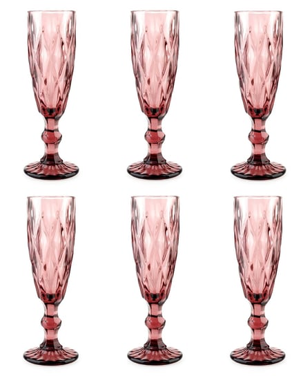 Komplet kieliszków 6x grube szkło na wino Wysokie lampki na szampana 180 ml Mondex