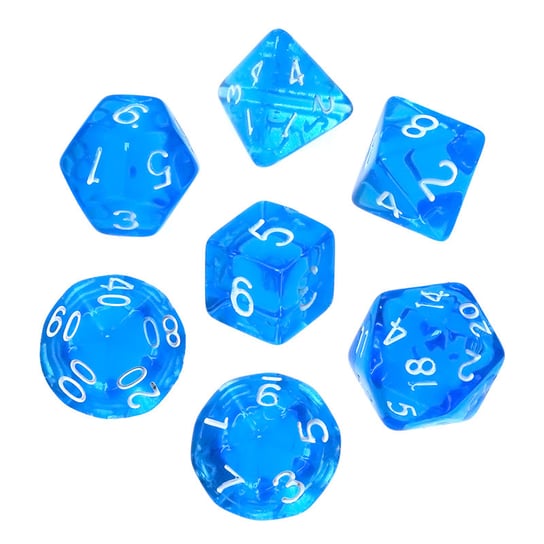 Komplet kości RPG - Mini Kryształowe - Niebieskie, Rebel Rebel