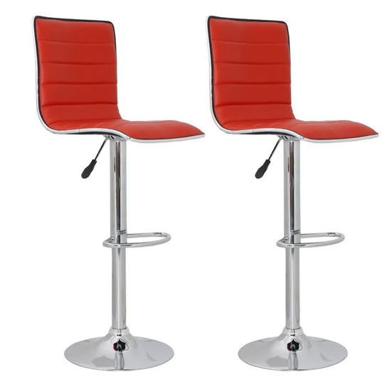 Komplet krzeseł barowych VIDAXL, czerwone, 41x47,5x95-116 cm, 2 szt. vidaXL