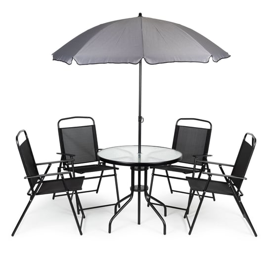 Komplet Mebli Ogrodowych Stolik 4 Krzesła Parasol ModernHome