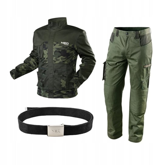 Komplet męskiej odzieży roboczej BHP: bluza + spodnie + pasek, rozmiar S, NEO Neo Tools