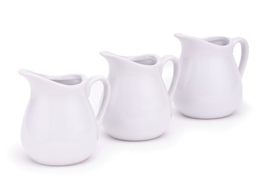 Komplet mleczników (3szt.) VITU biały, 7,5x6x8, ceramika Konsimo