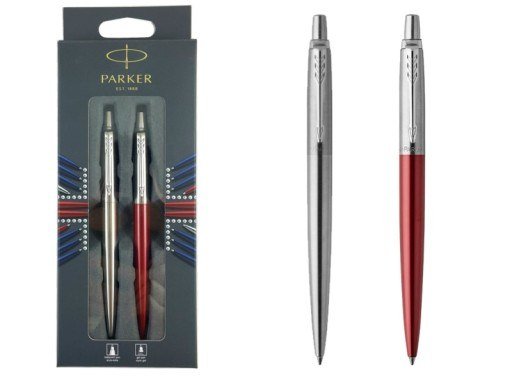 Komplet Parker JOTTER Długopis srebrny + czerwony Parker Parker