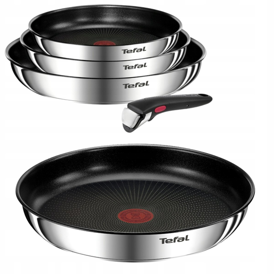 Batterie De Cuisine Tefal Ingenio Emotion 11 Pièces – Casseroles Et Poêles Inox Avec Poignées Amovibles – Compatible Induction, Four, Lave-vaisselle