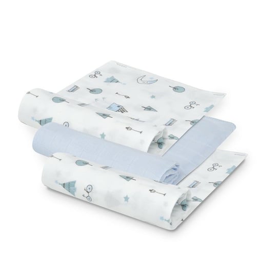 Komplet pieluch Bamboo 3 szt 55x70 niebieski Interbaby