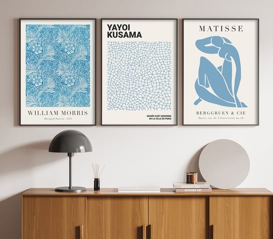 Komplet Plakatów Matisse Kusama Morris 50x70cm ag.art deco