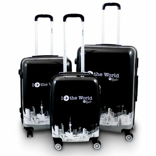 Komplet podróżnych walizek z poliwęglanu 3 szt Berwin Fly the world XL+L+M 4 kółka rączka teleskopowa / Berwin Inna marka