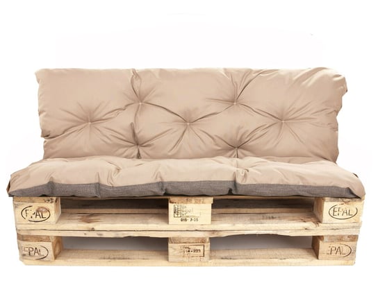 Komplet poduszek na palety , siedzisko 120 x 50 i opacie 120x40 cm, Poduszki ogrodowe na palety, Beżowa Setgarden