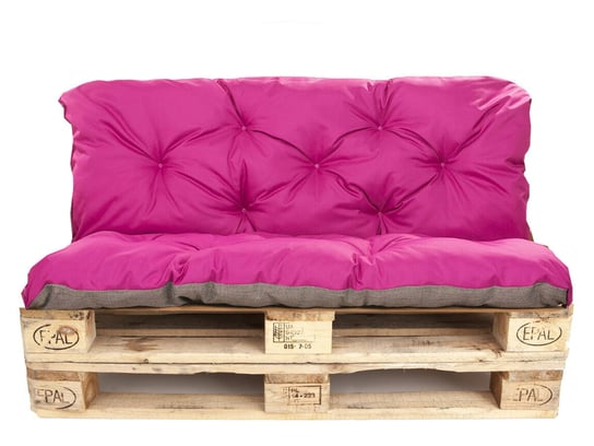 Komplet poduszek na palety , siedzisko 120 x 50 i opacie 120x40 cm, Poduszki ogrodowe na palety, Różowa Setgarden