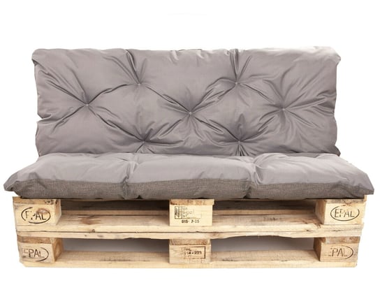 Komplet poduszek na palety , siedzisko 120 x 50 i opacie 120x50 cm, Poduszki ogrodowe na palety, Szara Setgarden