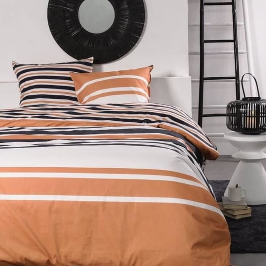 Komplet podwójnego łóżka - DZIŚ - 240x220 cm - 100% Bawełna - Pomarańczowy, Czarny i Biały Today