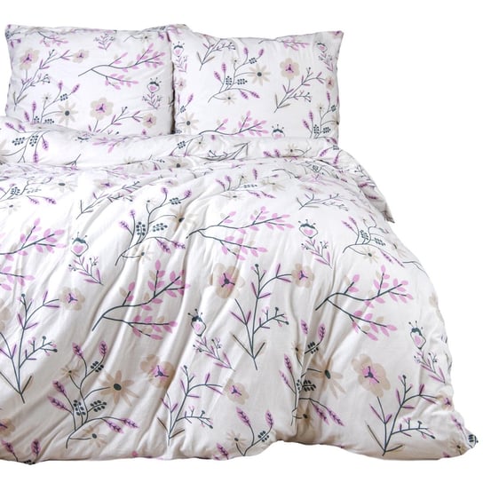 Komplet pościeli 220x200 JERSEY 100% BAWEŁNA kwiaty poszwa + poszewki Darymex