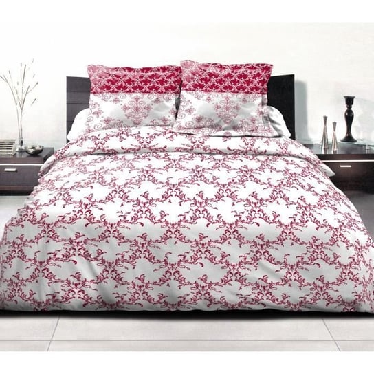 Komplet pościeli 240x260 cm HOME LINGE PASSION FRISE: Poszwa na kołdrę + 2 poszewki na poduszki - 100% bawełna o gęstości 57 nitek - Burgund Home Linge Passion