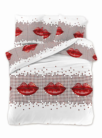 Komplet Pościeli 3D Czerwone Usta 160X200 3-Częściowy Cotton World