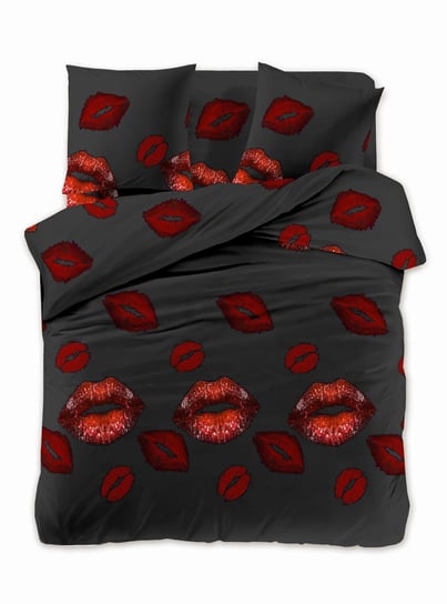 Komplet Pościeli 3D Czerwone Usta Love 160X200 3-Częściowy Cotton World