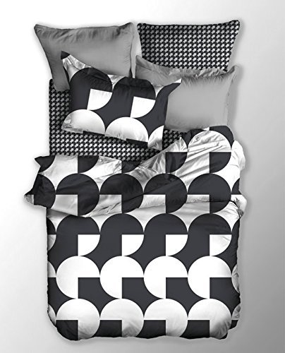 Komplet pościeli Schach, czarno-biały, 200x220 cm + 2 poszewki, 80x80 cm DecoKing