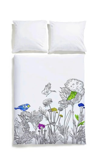 Komplet pościeli WHITE POCKET Kolorowanka, 200x200 cm + 2 poszewki na poduszkę, 50x60 cm White pocket