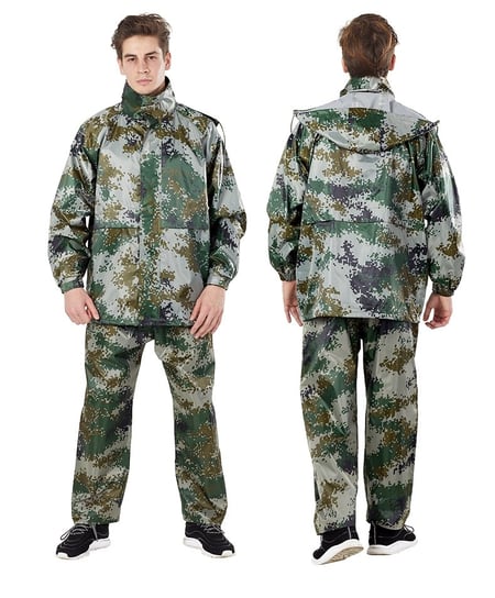 Komplet Przeciwdeszczowy Płaszcz Spodnie Moro - XL Emes