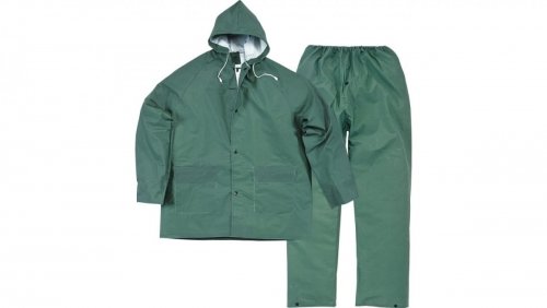 Komplet przeciwdeszczowy XL bluza + spodnie poliestru powlekanego PVC zielony EN304VEXG2 DELTA PLUS
