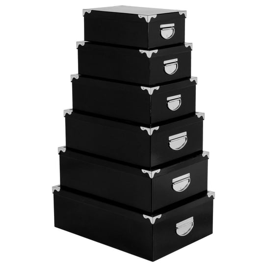 Komplet pudełek do przechowywania, czarne, 6 elementów Atmosphera Créateur d'intérieur