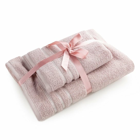 Komplet ręczników 2 szt Loca pudrowy różowy upominkowy frotte 480g/m2 Eurofirany Eurofirany