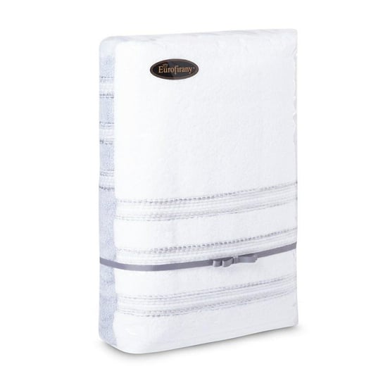Komplet ręczników 2 szt Selena 2x70/140 biały srebrny zestaw upominkowy 500g/m2 Eurofirany Eurofirany