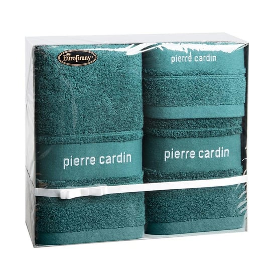 Komplet ręczników 3szt T/0389 ciemny turkusowy Pierre Cardin zestaw upominkowy w pudełku na prezent Eurofirany Eurofirany