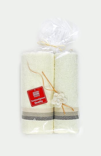 Komplet ręczników GRENO Ombre, upominek, kremowy, 50x70 cm Faro