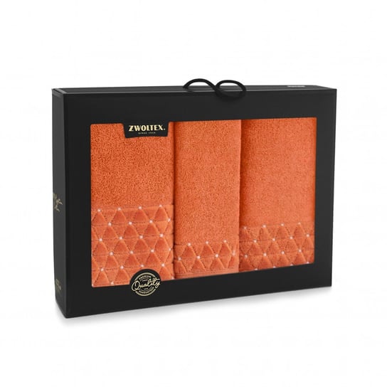 Komplet ręczników Oscar AB 30x50 50x100 70x140 pomarańczowy Zwoltex