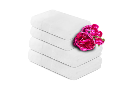 Komplet ręczników średnich KONSIMO Lente, biały, 70x130, 50x90 cm, 4 szt. Konsimo