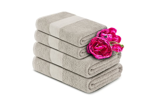 Komplet ręczników średnich KONSIMO Lente, kremowy, 70x130, 50x90 cm, 4 szt. Konsimo