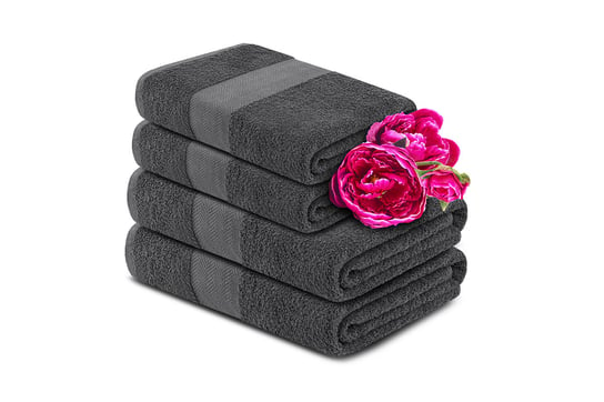 Komplet ręczników średnich KONSIMO Lente, szary, 70x130, 50x90 cm, 4 szt. Konsimo