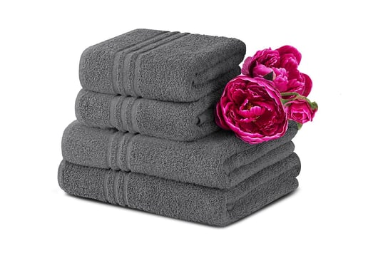 Komplet ręczników średnich KONSIMO Mantel, szary, 70x130, 50x90 cm, 4 szt. Konsimo